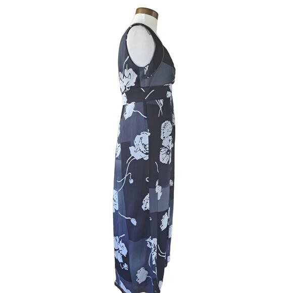 NWT Coldwater Creek Floral Print Flowy Maxi Dress Size 8 in Gray - Picture 4 of 8